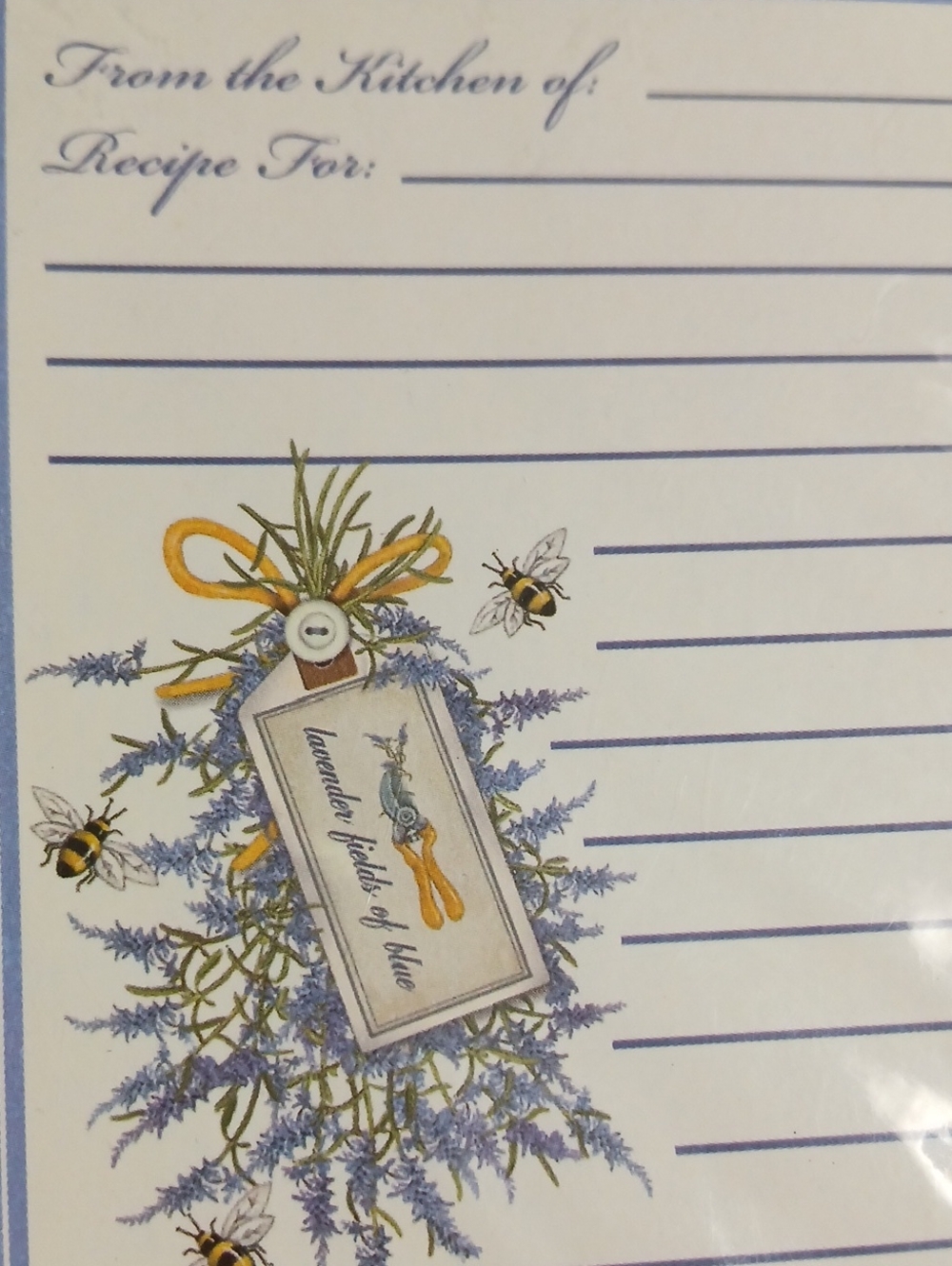 Lavender Fields Recipe Cards by